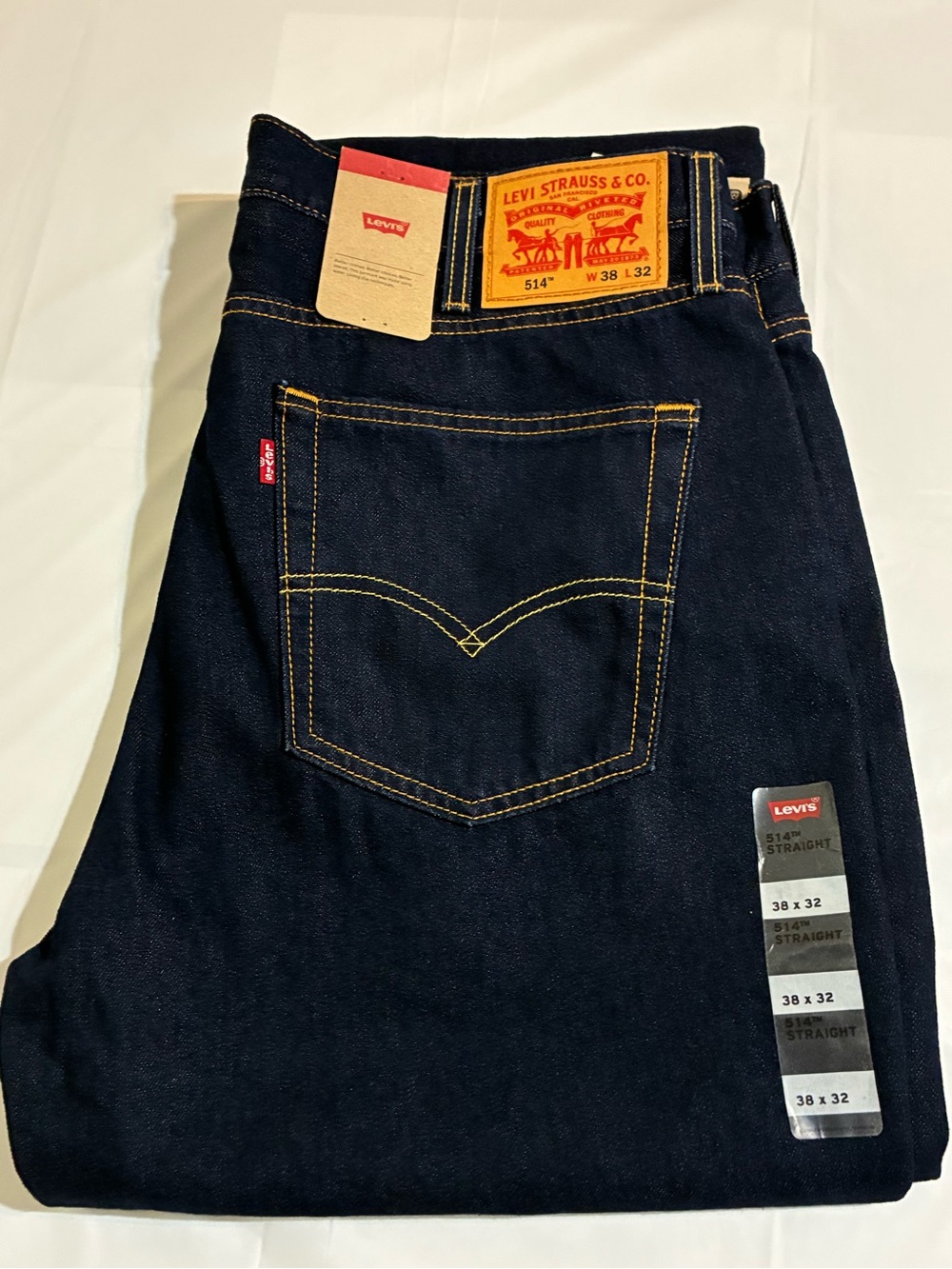Levi's Men's 514 Straight Fit Jeans - Dark Indigo 38 x 32